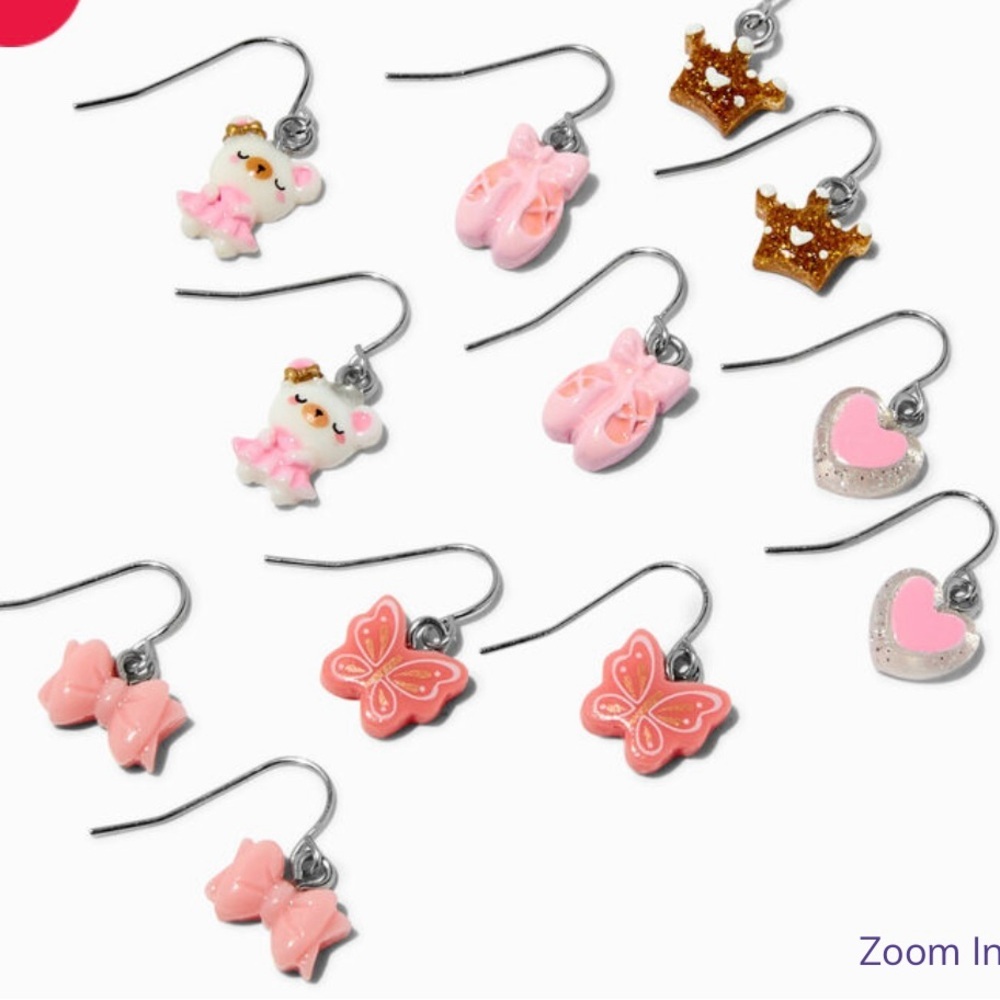 NWT Ballet, Butterflies, & Bows Drop Earrings - 6 Pack